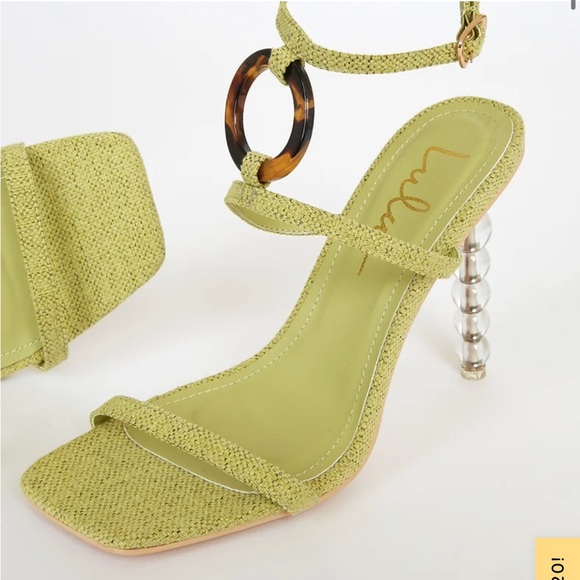 ✨green and tortoise ankle strap heels - Picture 3 of 6